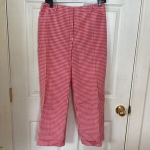 Talbots Pink &White Gingham Check Pants